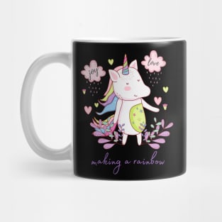 Cute Little Unicorn Making a Rainbow Mug